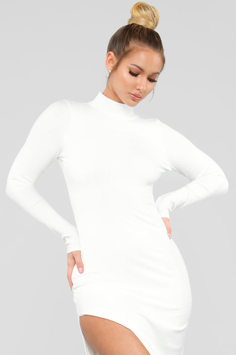 Like It Or Leave It Ribbed Maxi Dress White
