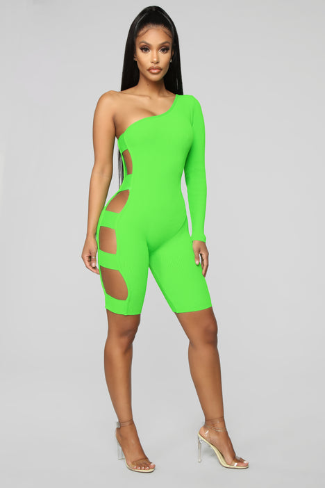 Neon biker clearance short romper
