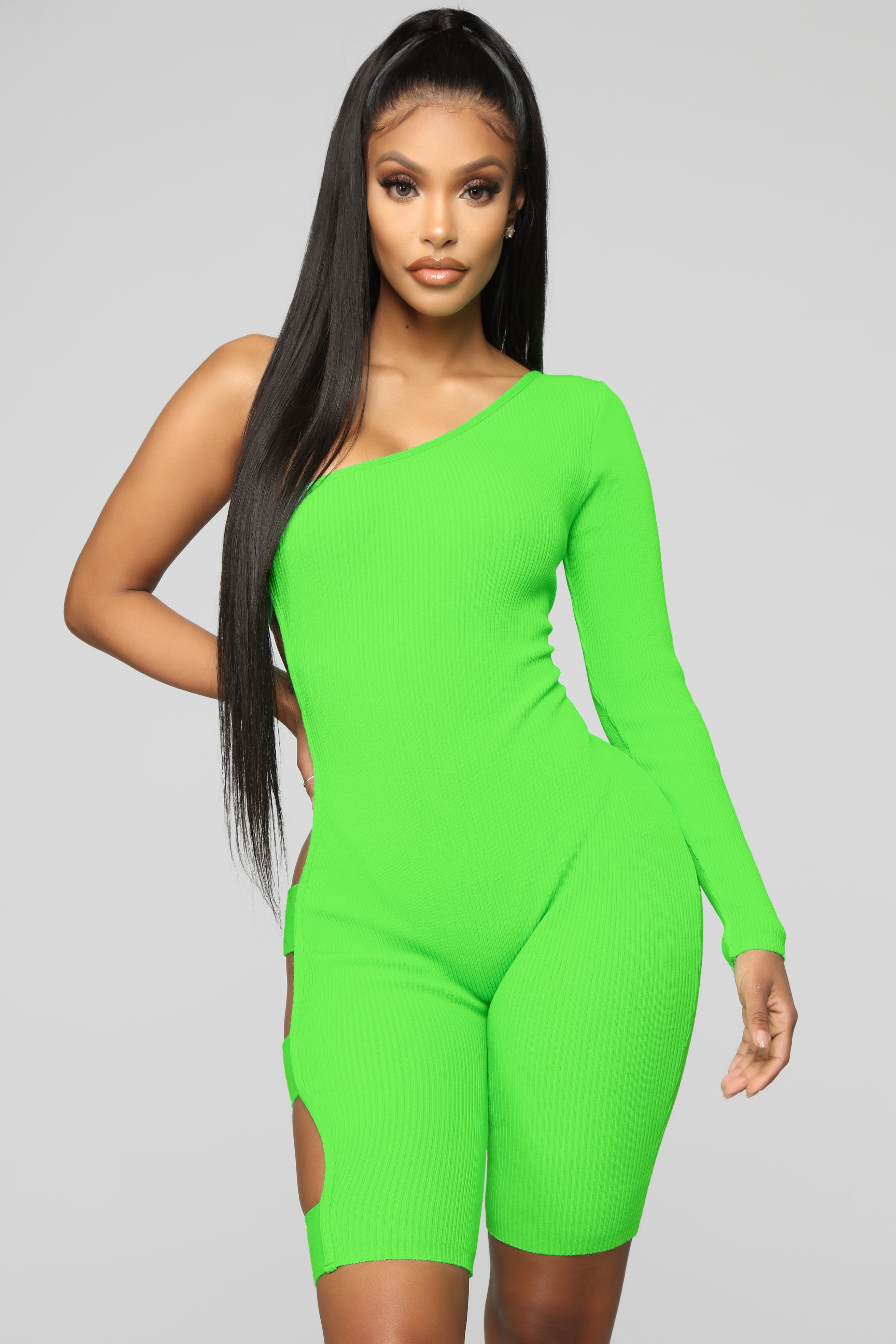 Neon biker clearance short romper