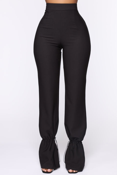 All About My Style Ankle Tie Pants - Black