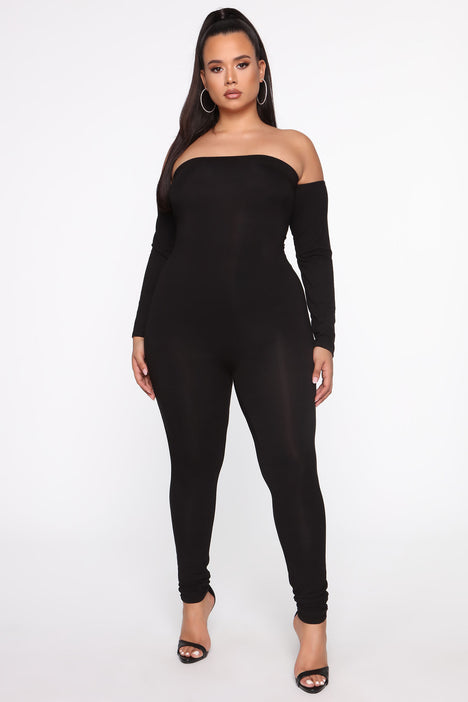 Black romper best sale off the shoulder