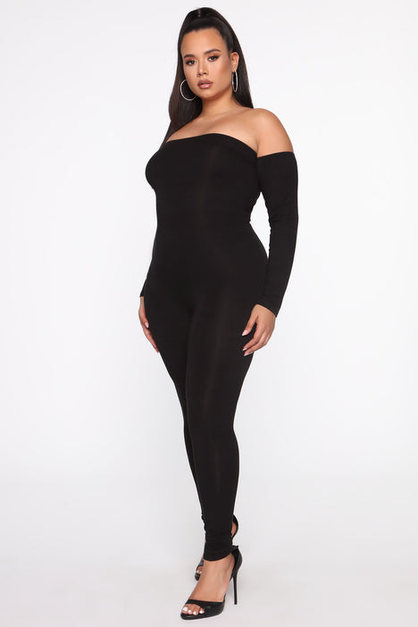 Off the shoulder jumpsuit fashion nova sales