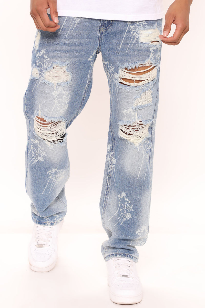 Superstar Ripped Straight Jeans - Medium Wash | Fashion Nova, Mens ...