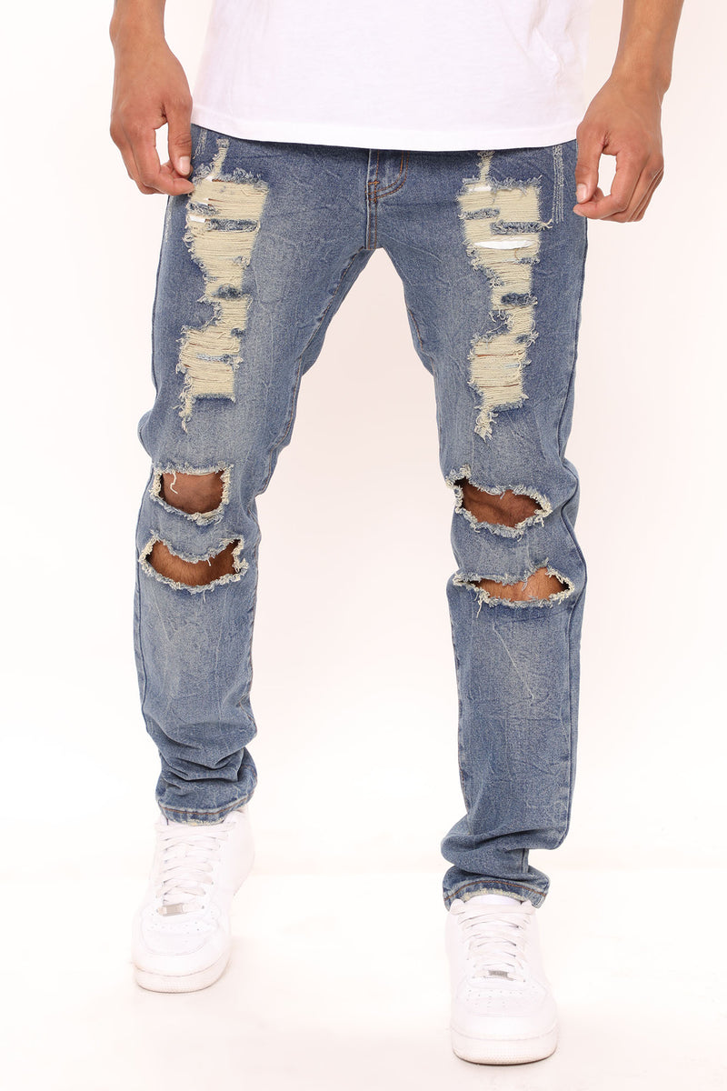 On The Scene Ripped Skinny Jeans - Medium Wash | Fashion Nova, Mens ...