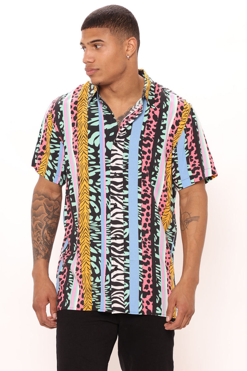 Exotic Jungle Short Sleeve Woven Top - Multi Color | Fashion Nova, Mens ...