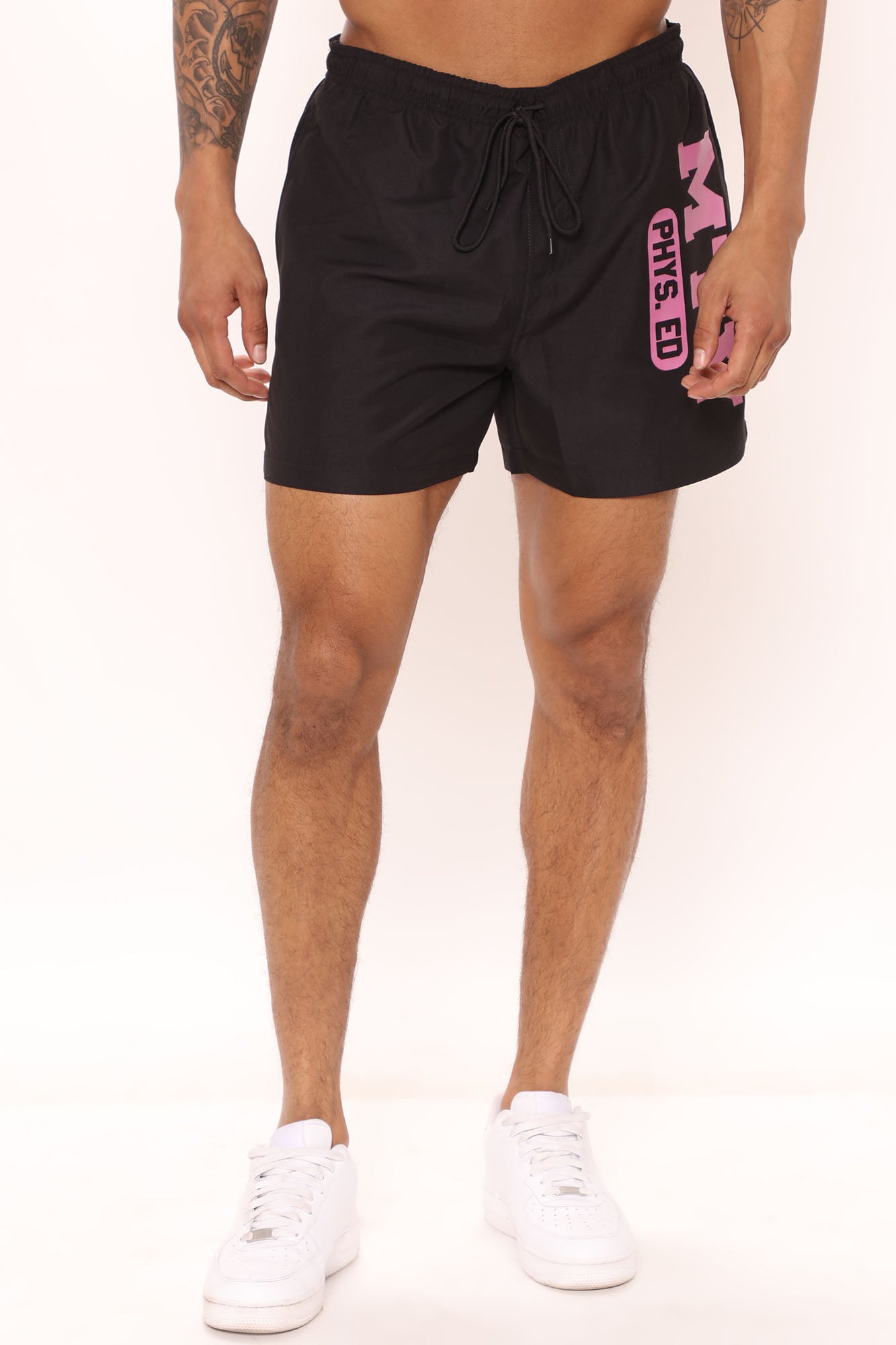 MTV Phys Ed Swim Trunks Black Fashion Nova Mens Swim