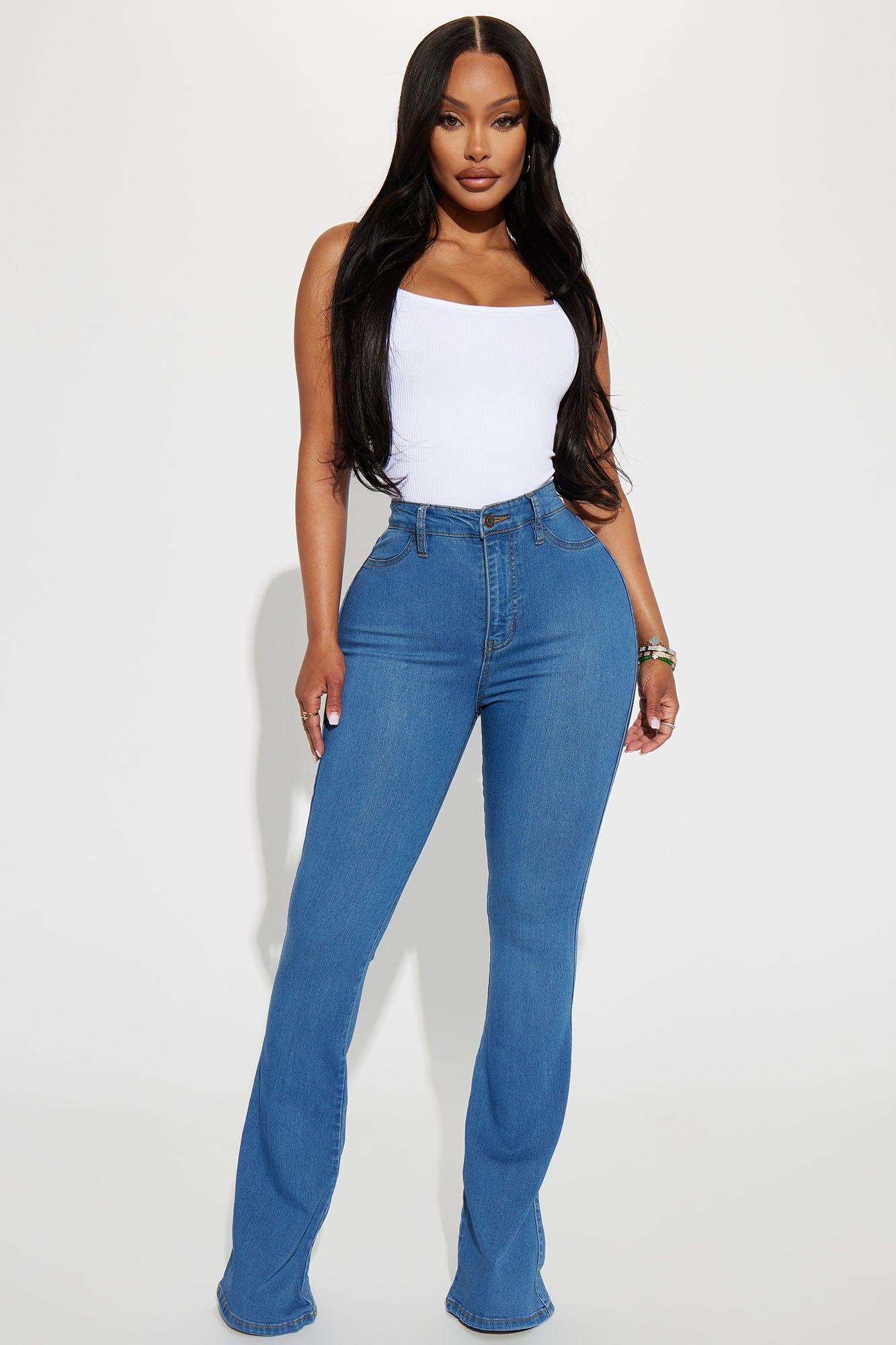 Plus Size Super Flared Jeans  Super flare jeans, Plus size outfits, Flare  jeans outfit plus size