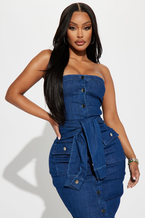 Fashion nova denim store dress