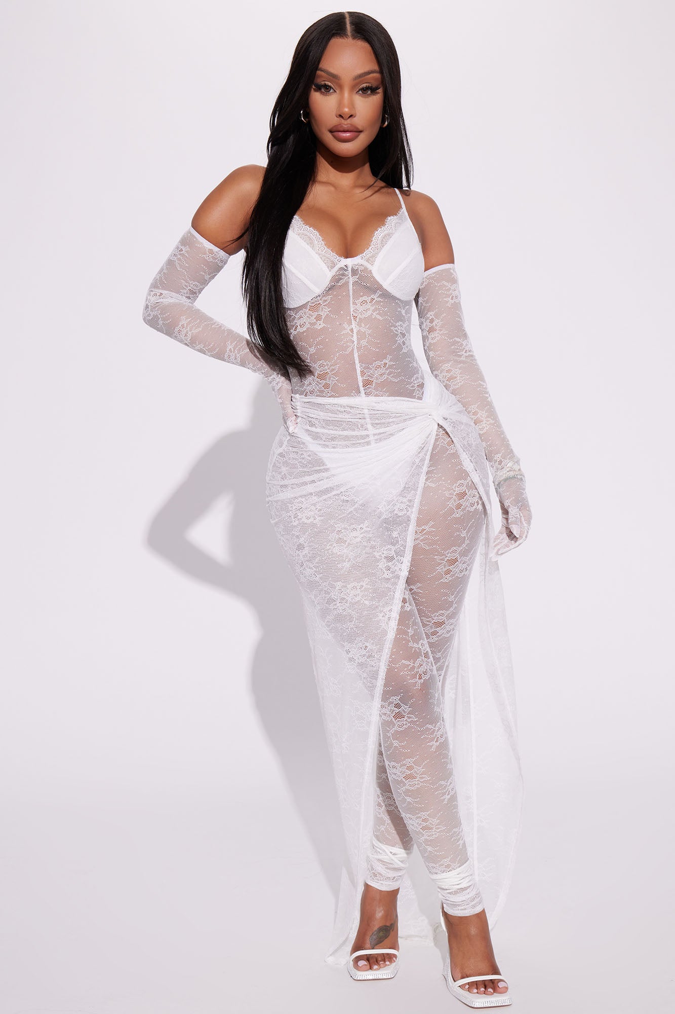 Fashion nova white lace jumpsuit deals