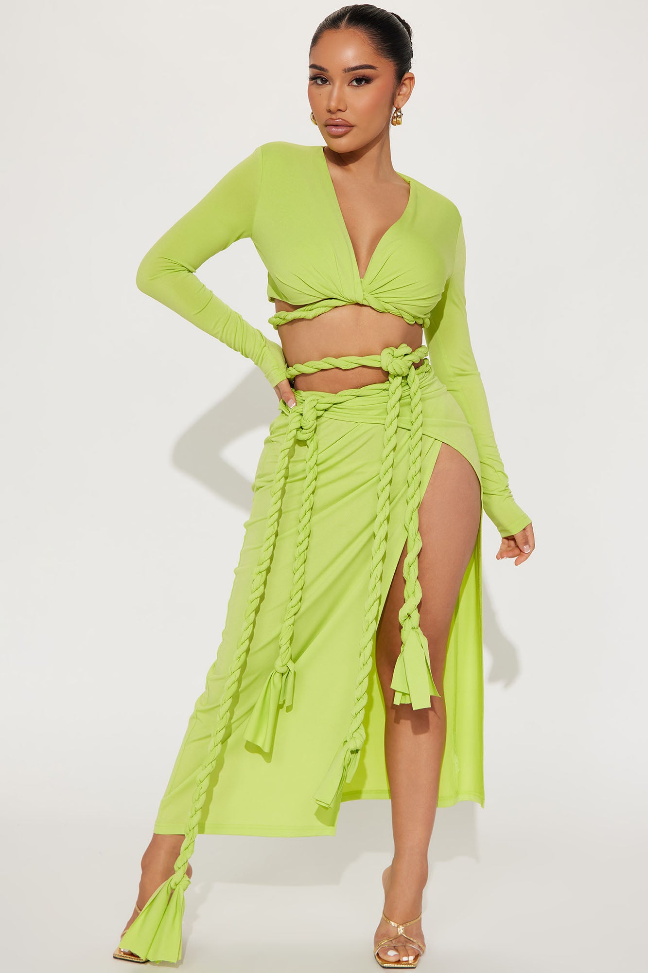 Reina Rope Skirt Set - Lime, Fashion Nova, Matching Sets