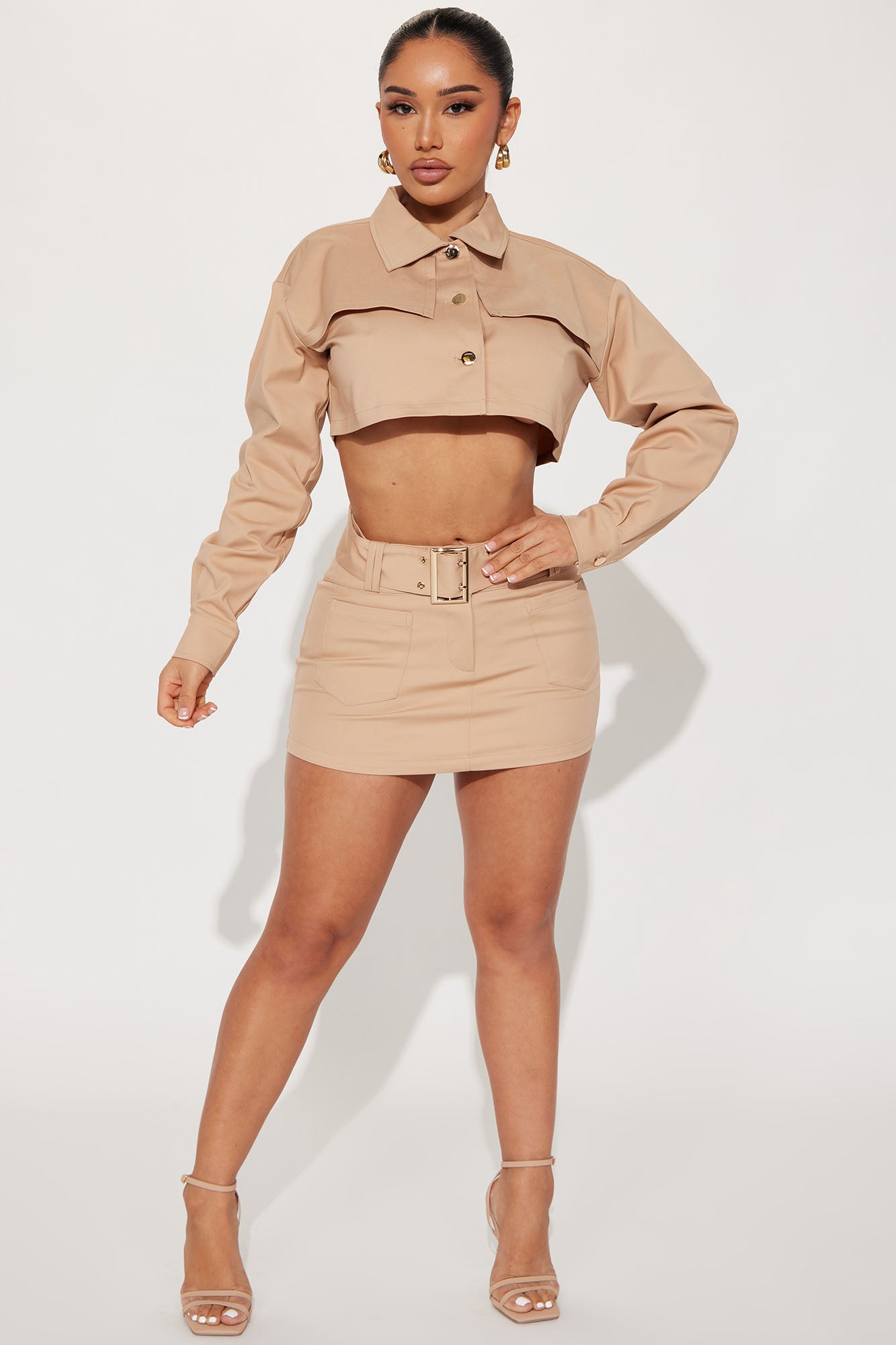 Khaki skirt fashion nova hotsell