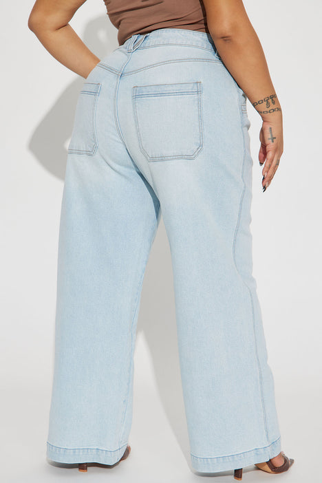 Can't Be Bothered Soft Stretch Wide Leg Jean - Medium Wash, Fashion Nova,  Jeans