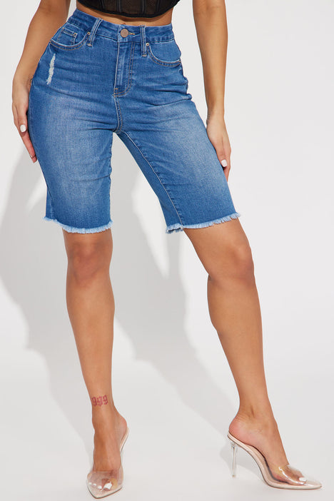 Stretch bermuda store jean shorts