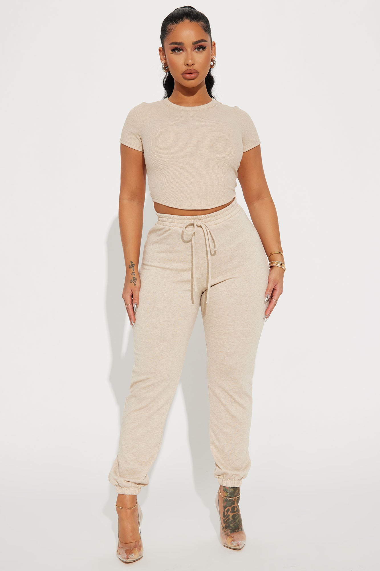 All In Jogger Set - Oatmeal, Fashion Nova, Matching Sets