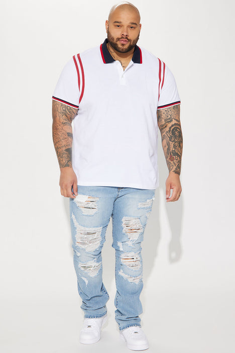 Tristan Short Sleeve Polo Red White