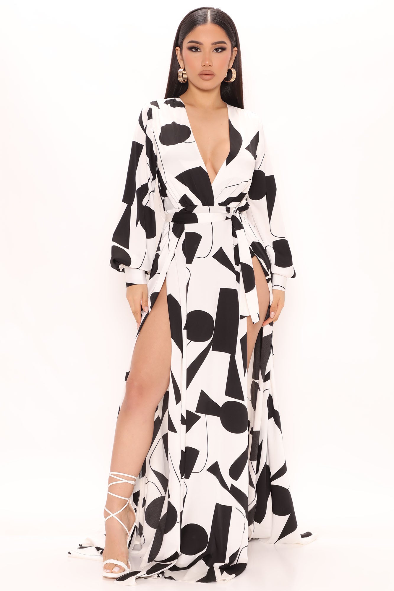 Fashion nova black and white dress clearance