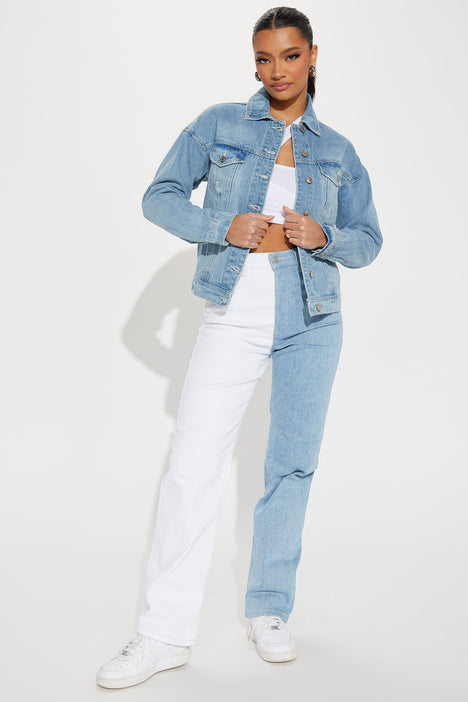 Light colored outlet denim jacket