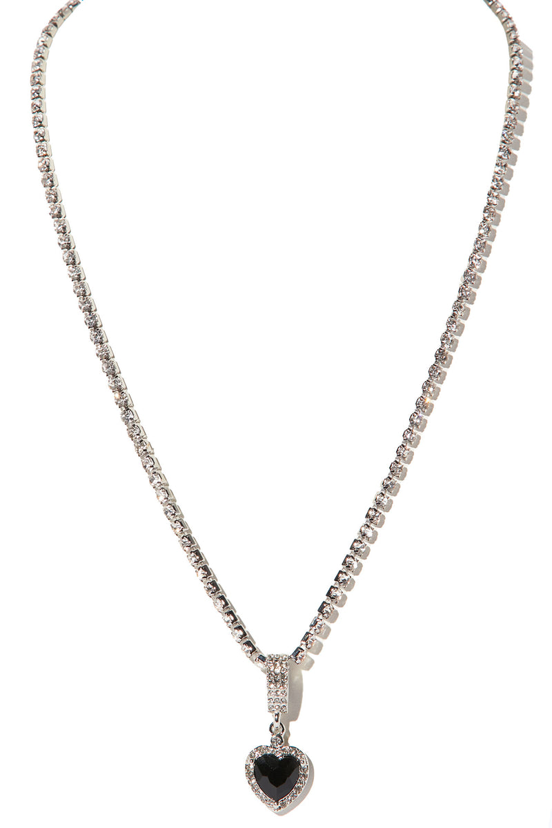 Cold Hearted Necklace Silver/Black Fashion Nova, Jewelry Fashion Nova
