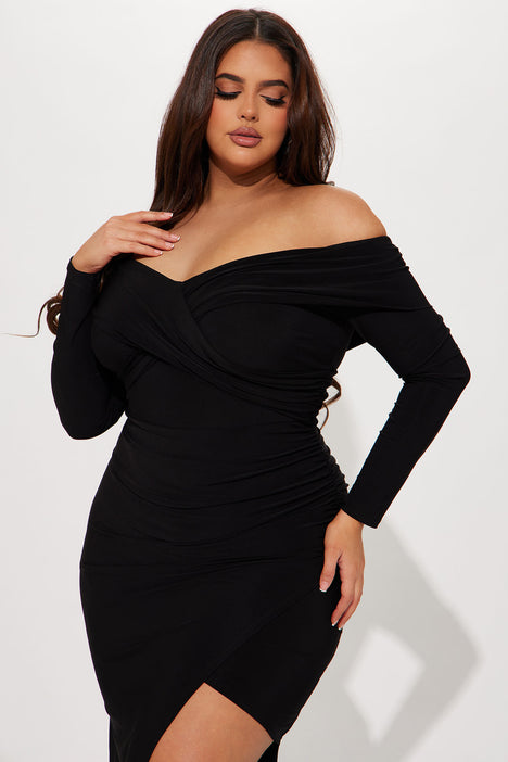 Fashion nova black shop plus size dress