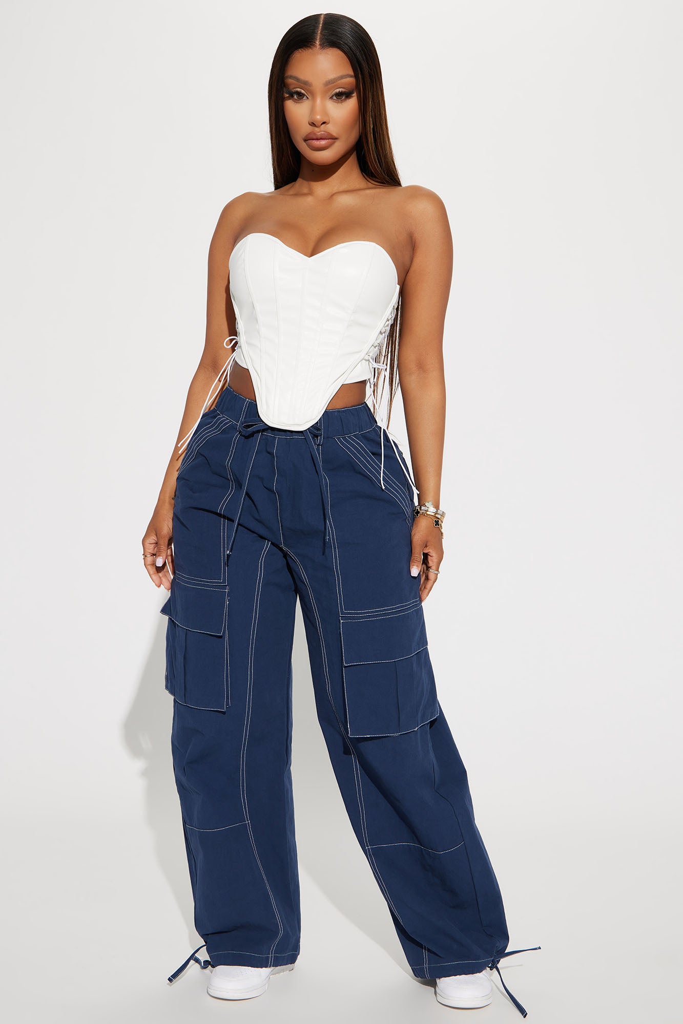 Contrast stitch new arrivals cargo trousers