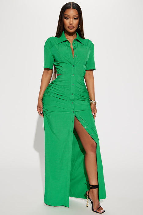 Fashion nova shop green maxi dress