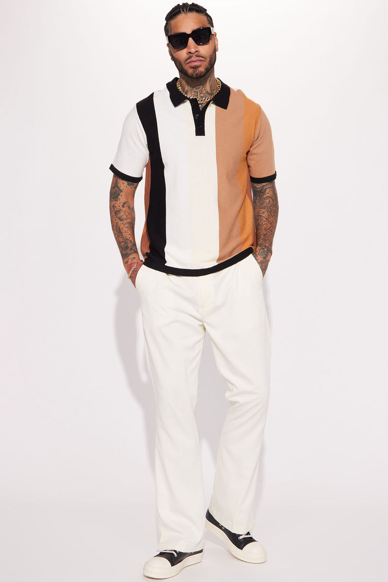 Levels Striped Short Sleeve Knit Polo - Brown/combo | Fashion Nova ...