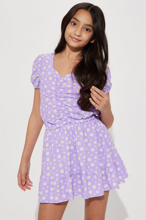 Mini Tea Time Skater Skirt Set Lilac Fashion Nova Kids Sets
