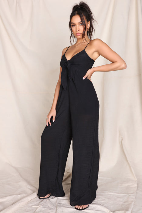 Tess Tie Front Jumpsuit Black Fashion Nova Nova Vintage