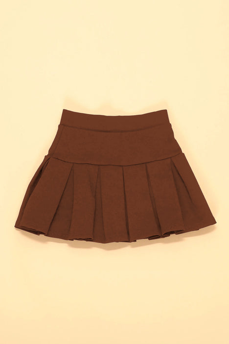 Pleated skirt sales brown
