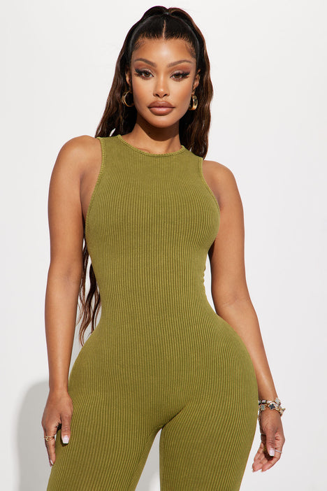 Olive green jumpsuit fashion nova store