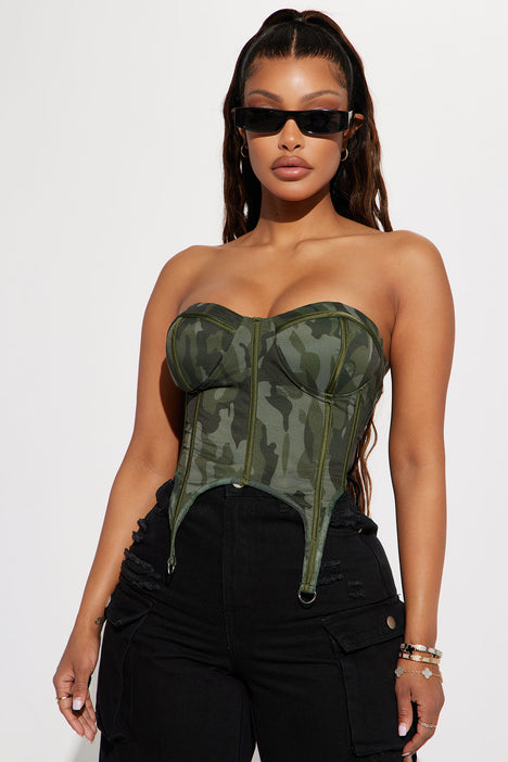 Camo bustier on sale