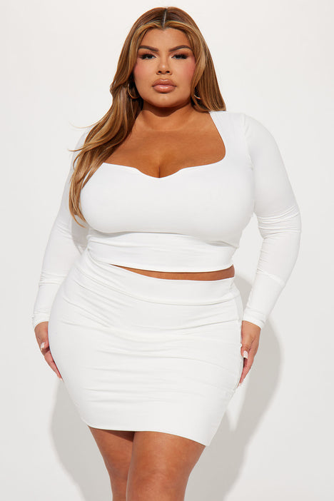 Plus size shop white skirt 60