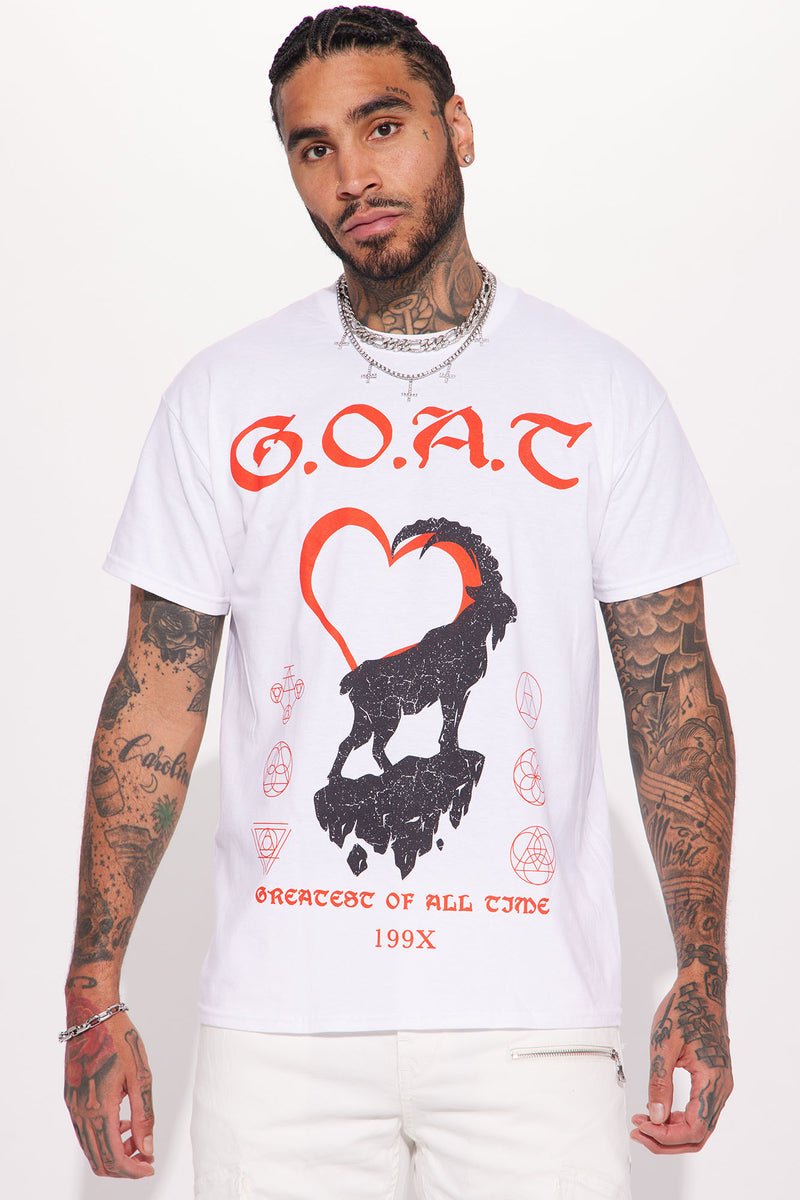 G.O.A.T Loves Goat Short Sleeve Tee - White | Fashion Nova, Mens ...