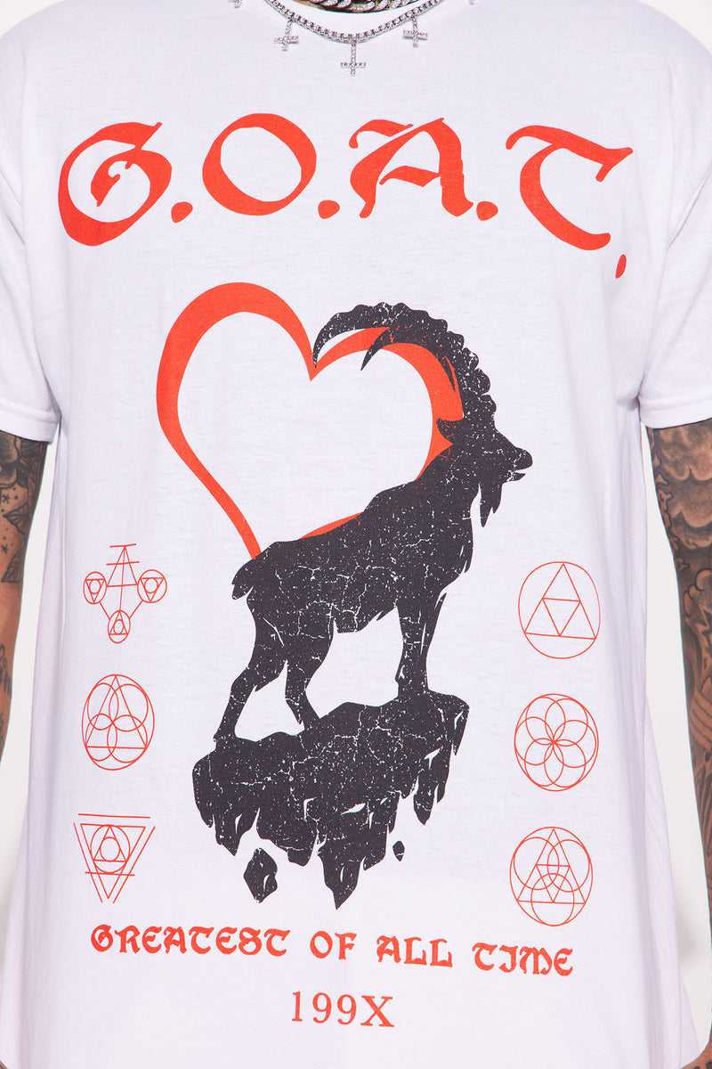 Goat Te G.O.A.T Loves Goat Short Sleeve Tee - White | Fashion Nova, Mens ...