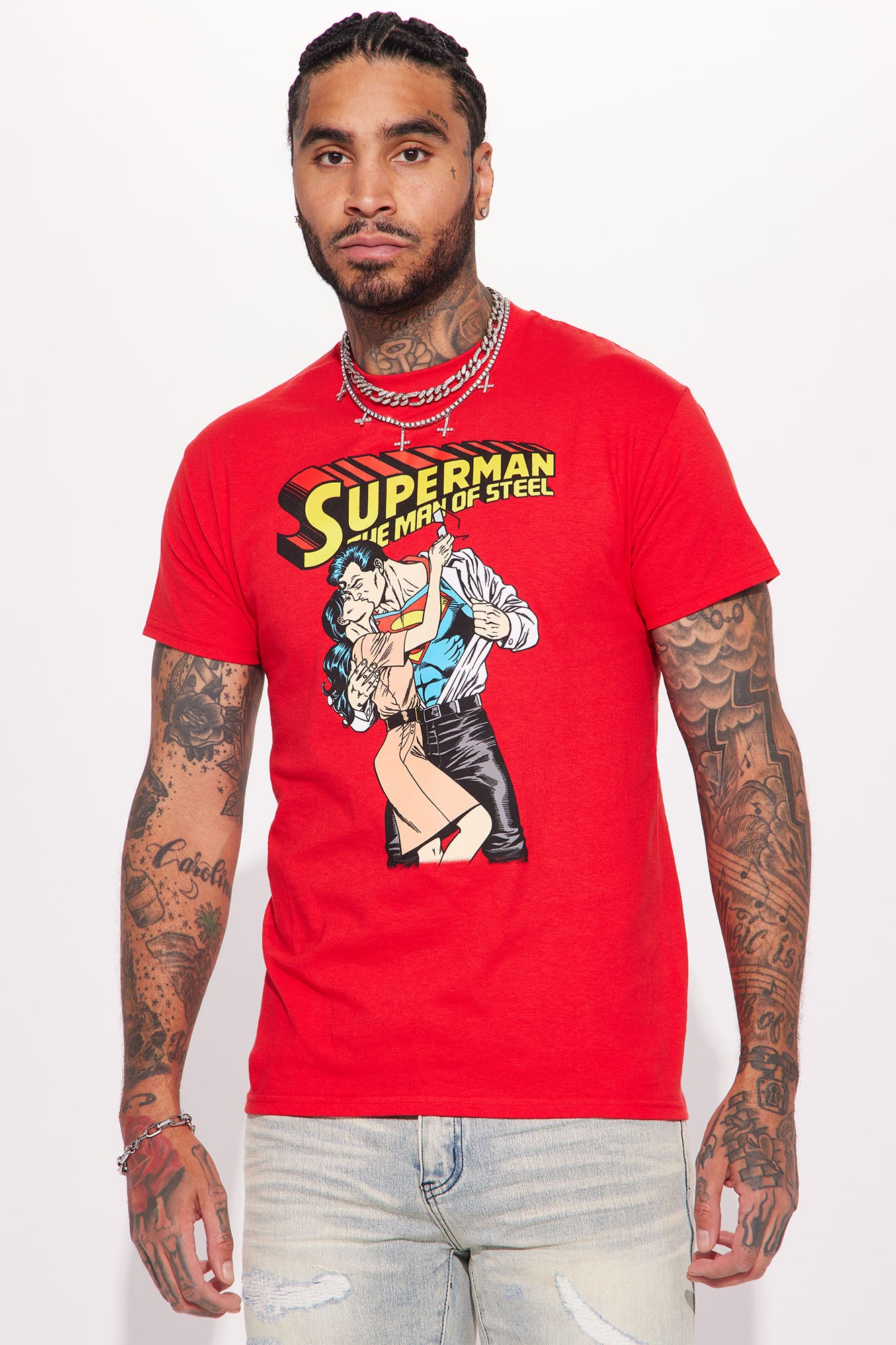 Red superman t best sale shirt