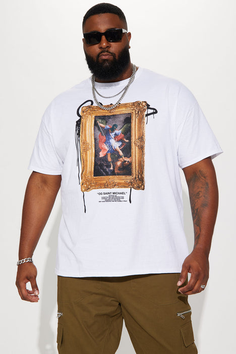 OG Saint Michael Short Sleeve Tee White Fashion Nova Mens