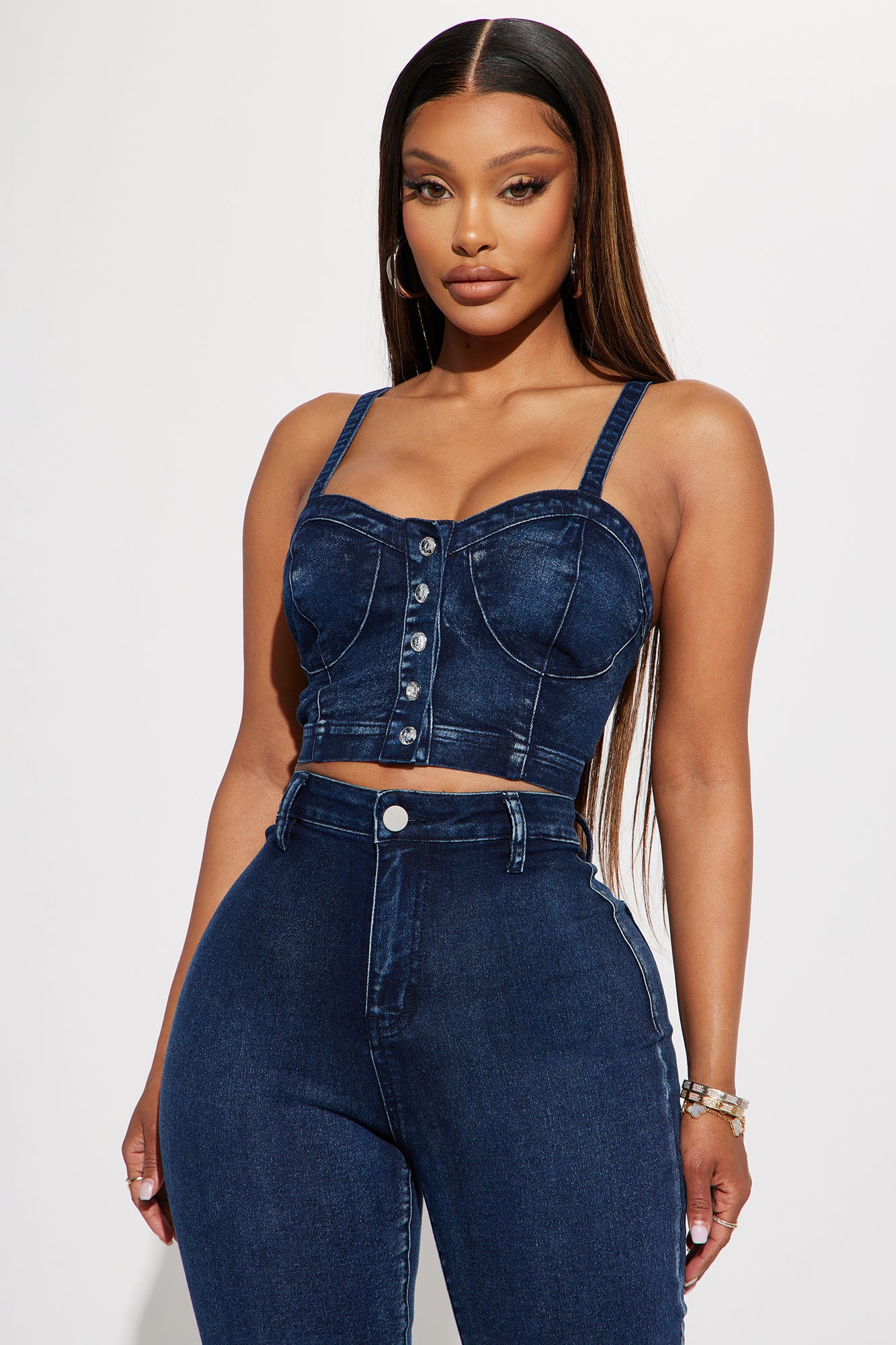 15 Minutes Of Fame Denim Corset Tank - Acid Wash Denim, Fashion Nova,  Shirts & Blouses