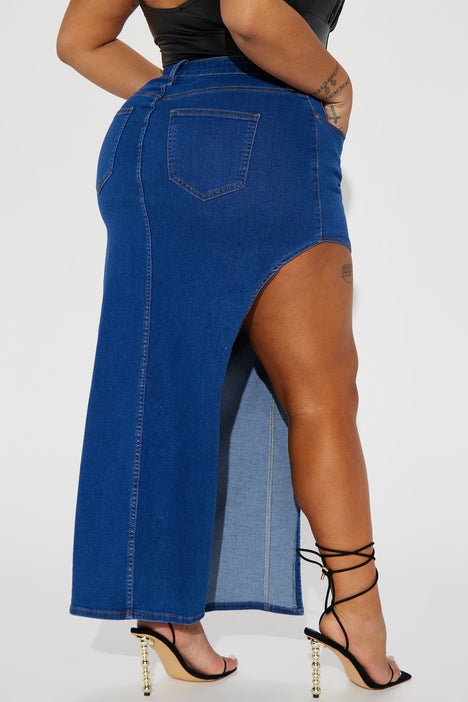 Plus size long deals denim skirts 60