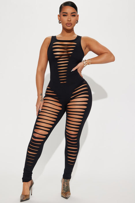 Reagan Distressed Jumpsuit Black