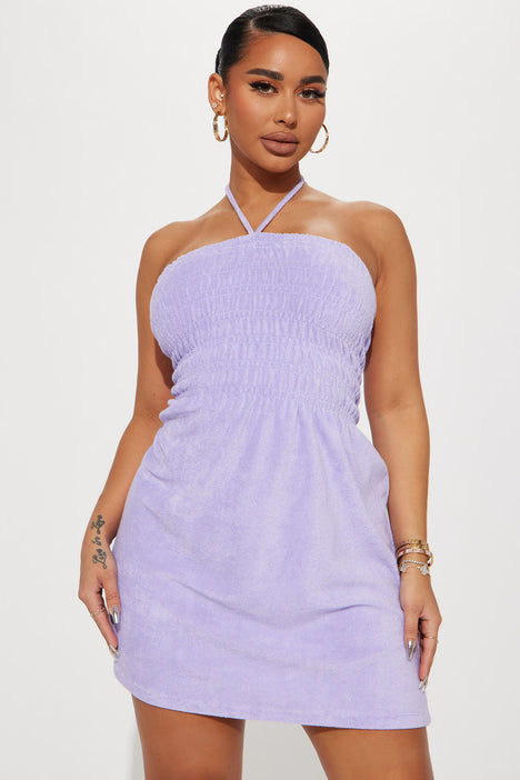 Cece Terry Cloth Mini Dress Lavender Fashion Nova Dresses