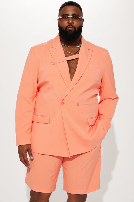 Love Of My Life Relaxed Strap Suit Jacket Coral Fashion Nova