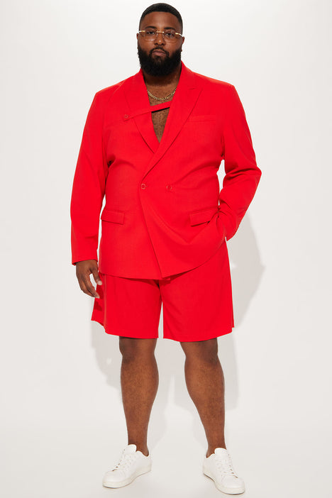 Red suit shorts discount