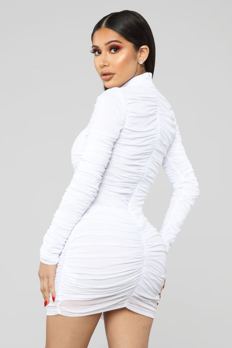 Paparazzi ruched best sale dress fashion nova