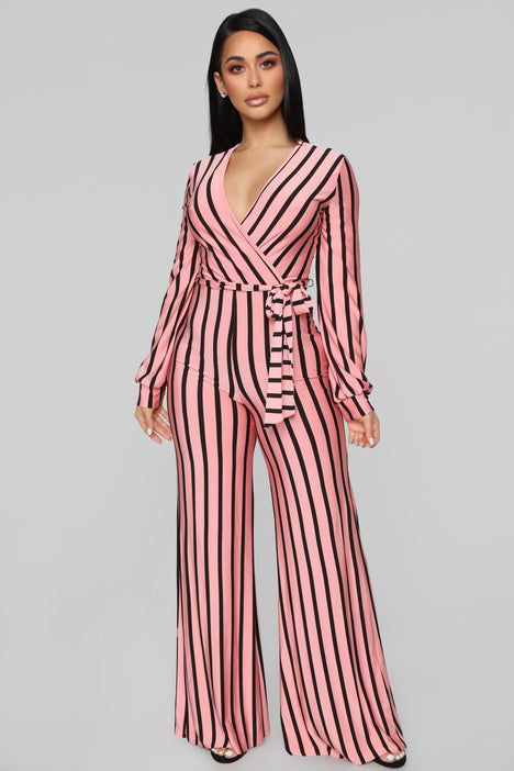 Striped jumpsuit fashion top nova
