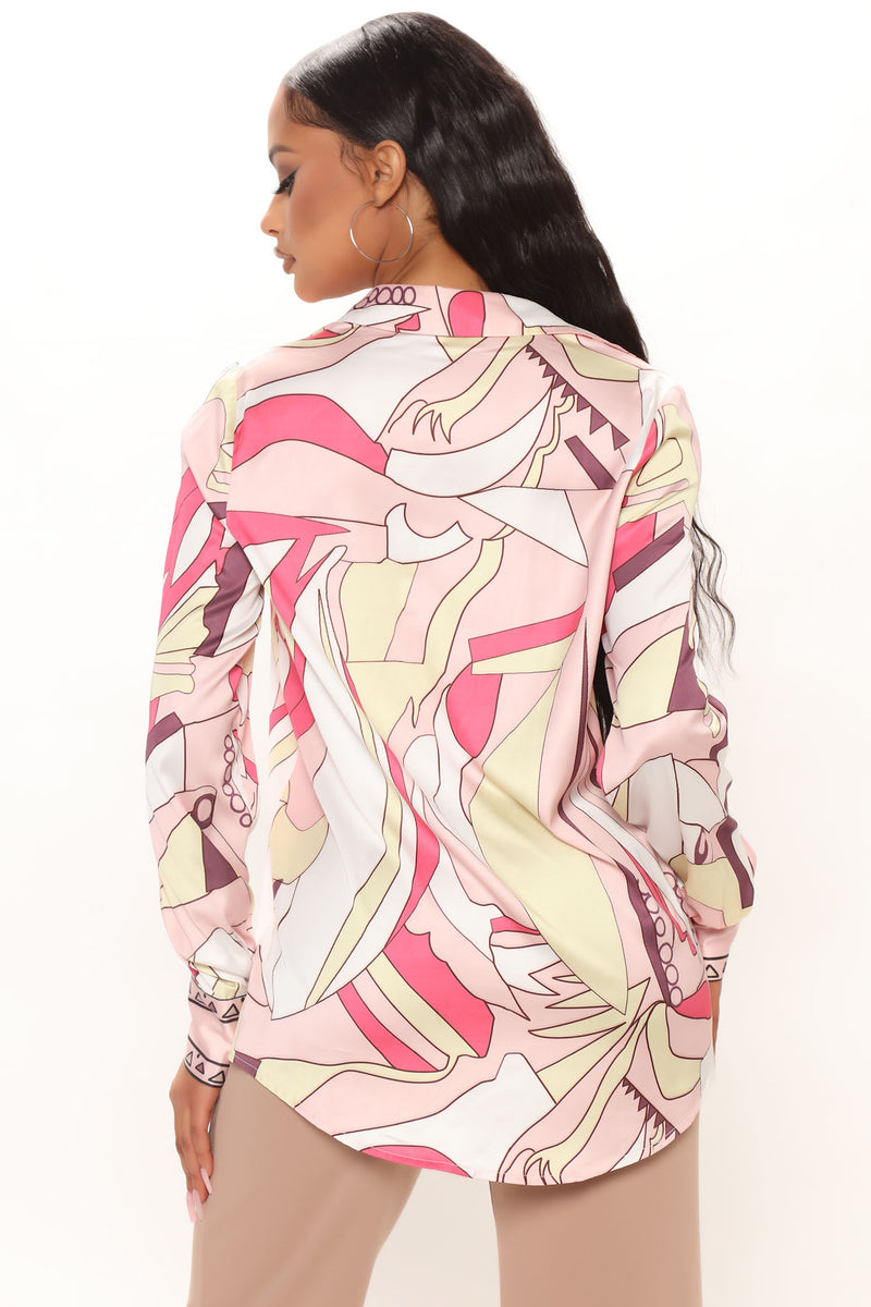 A Girls World Satin Shirt - Pink/combo | Fashion Nova, Shirts & Blouses ...