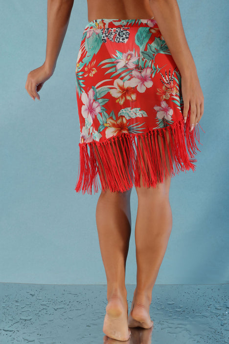 Yacht Queen Cover Up Sarong Red combo