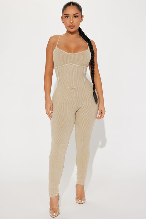 Tan jumpsuit fashion nova new arrivals