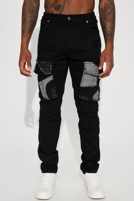 We On It Stacked Skinny Jeans - Black