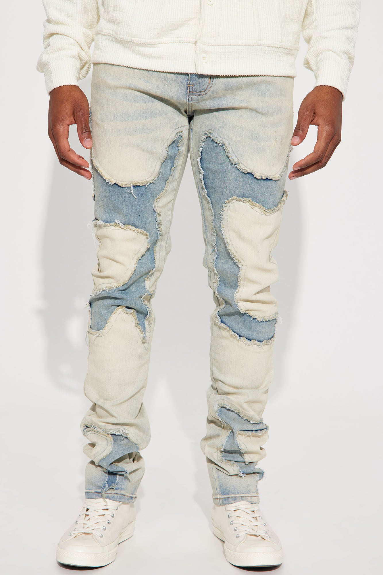 Ripped stacked skinny sales jeans