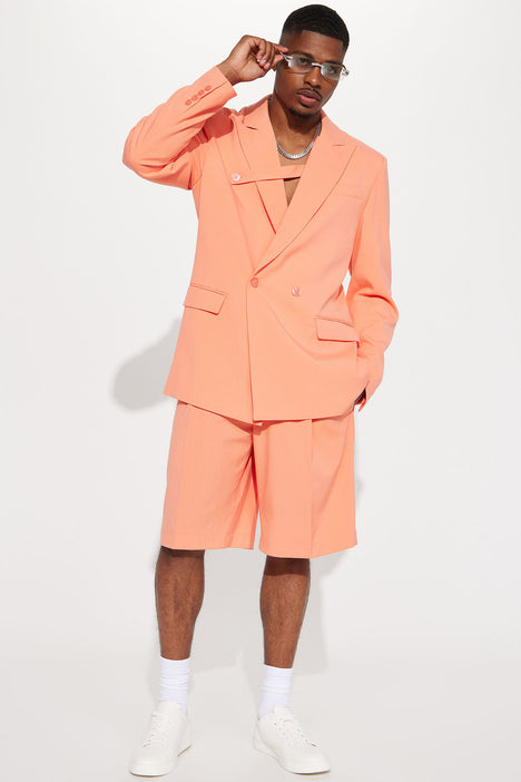 Coral suit jacket top